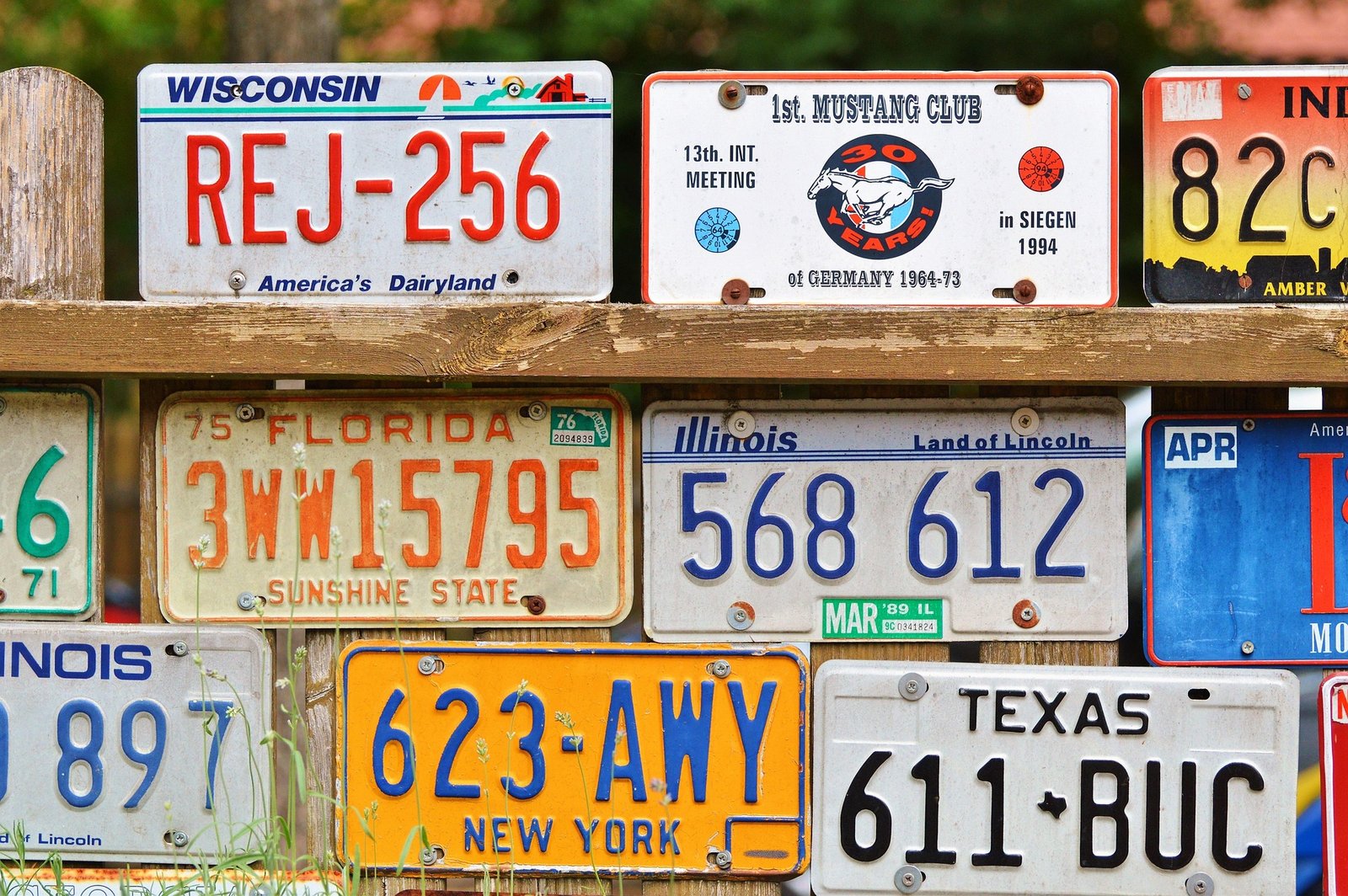 Sammlung von amerikanischen Autokennzeichen