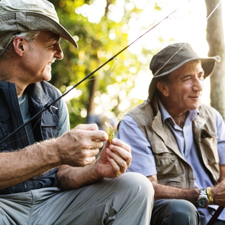 Two old men fishing